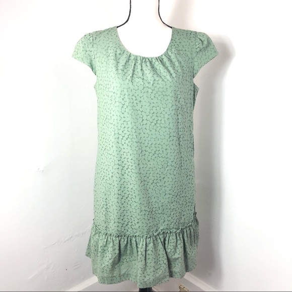 GAP Dresses & Skirts - [SOLD] GAP Green Floral Peplum Hem Shift Dress M